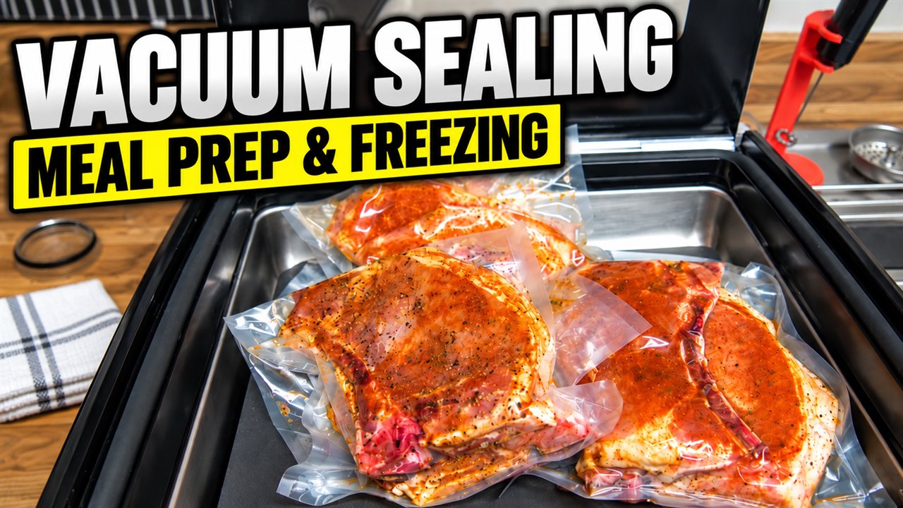 Three vacuum-sealed packages of seasoned pork chops